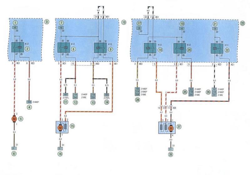 Схема - Система охлаждения двигателей мод. Z14 ХЕР, Z16 XER, Z 18 XER
